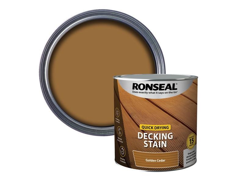 Ronseal Quick Drying Decking Stain Golden Cedar 2.5 litre
