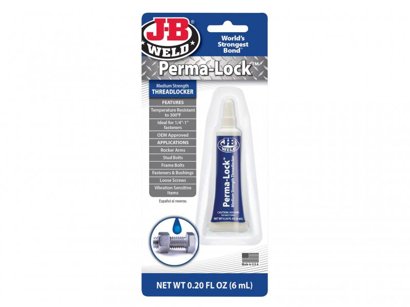 J-B Weld Perma-lock Blue Medium Strength Threadlocker 6ml Main Image