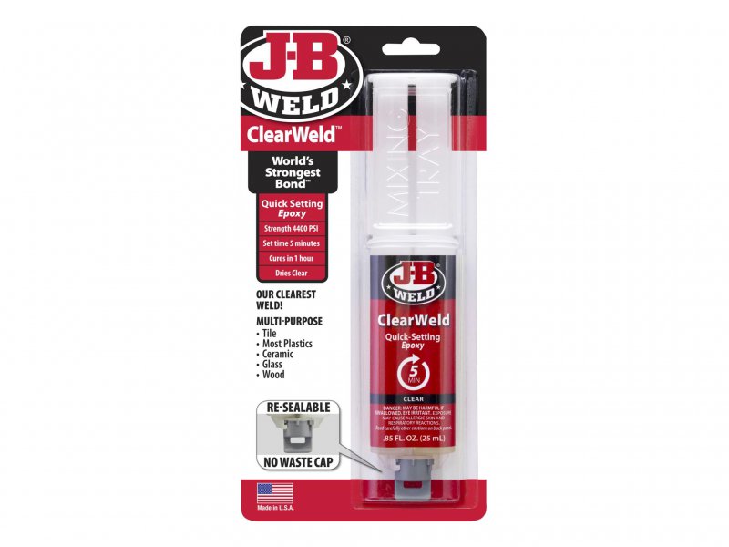 J-B Weld ClearWeld Epoxy Syringe 25ml Main Image