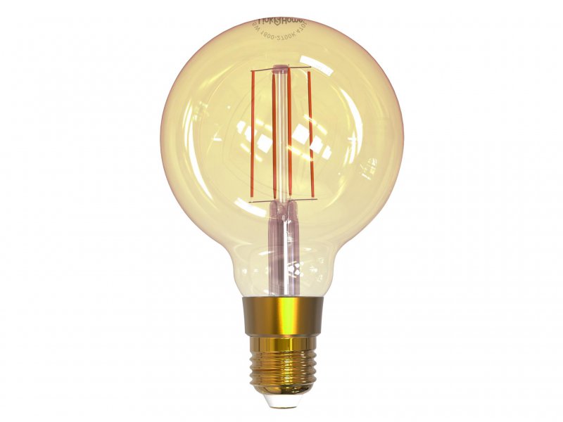 Link2Home Wi-Fi LED ES (E27) Balloon Filament Dimmable Bulb, White 470 lm 5.5W Main Image