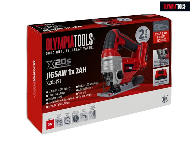 Olympia Power Tools X20S Jigsaw 20V 1 x 2.0Ah Li-ion