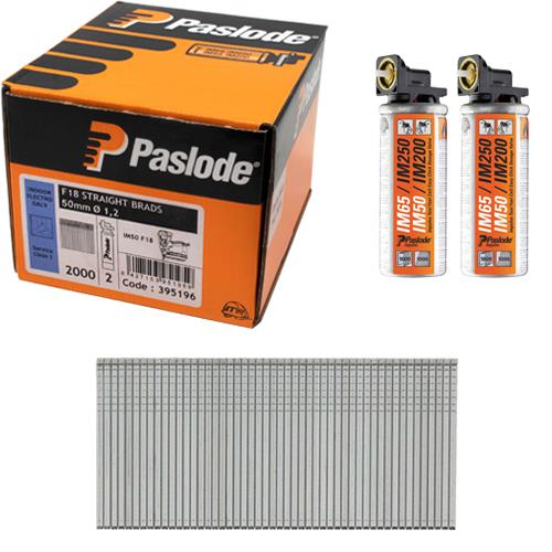 Paslode 2nd Fix - Straight - Brad Nails F18 x 50mm (2200 & 2 Gas) For IM50