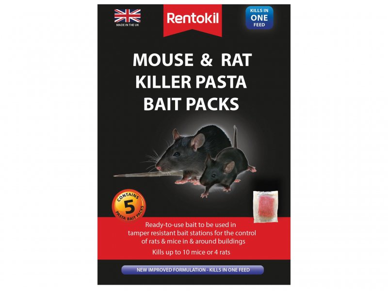 Rentokil Mouse & Rat Killer Pasta Bait, 5 Sachets Main Image