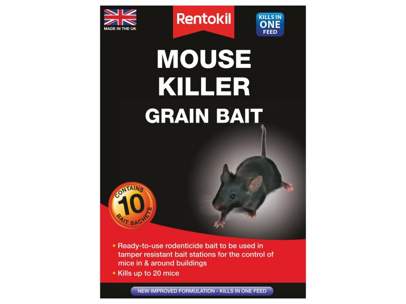 Rentokil Mouse Killer Grain Bait  Pack of 10 Main Image