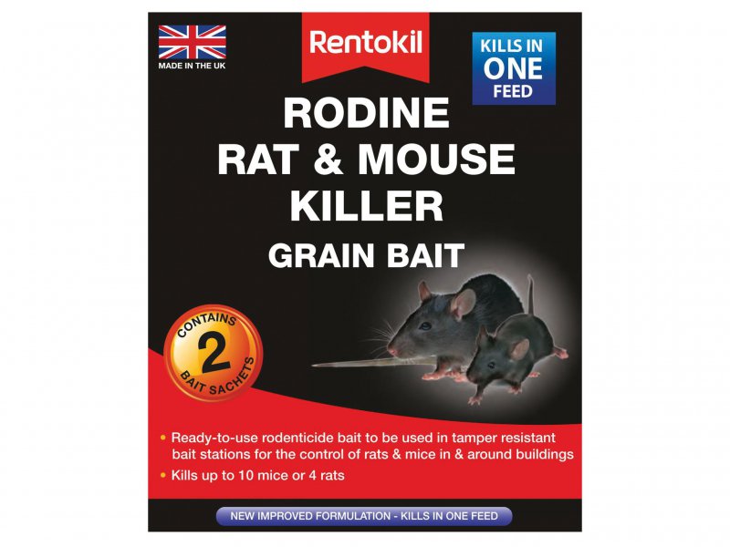 Rentokil Rodine Mouse & Rat Killer Grain Bait Pack of 2 Sachets Main Image