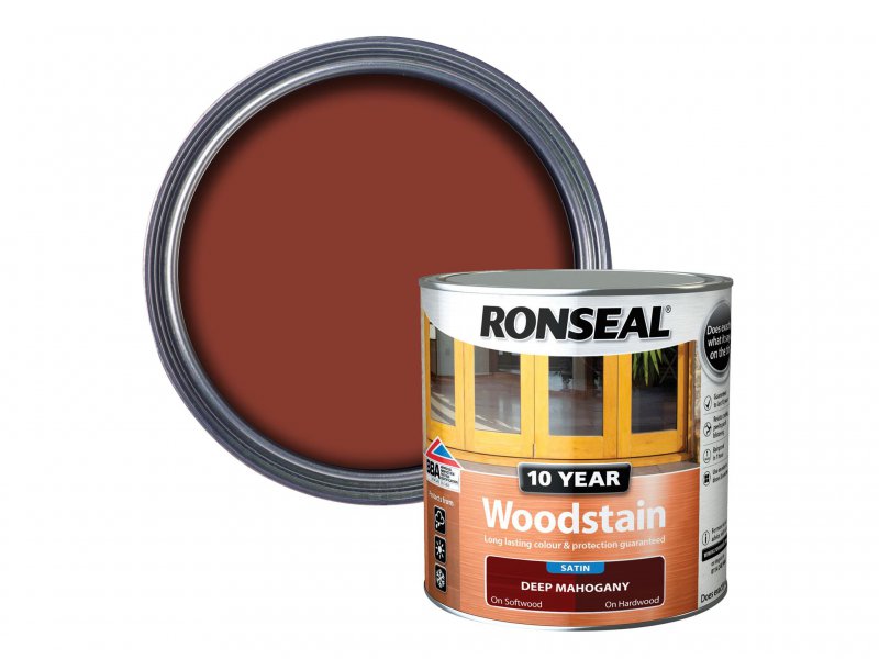 Ronseal 10 Year Woodstain Deep Mahogany 750ml Main Image