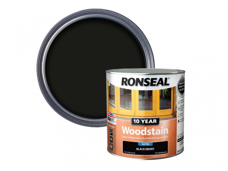 Ronseal 10 Year Woodstain Ebony 2.5 Litre Main Image