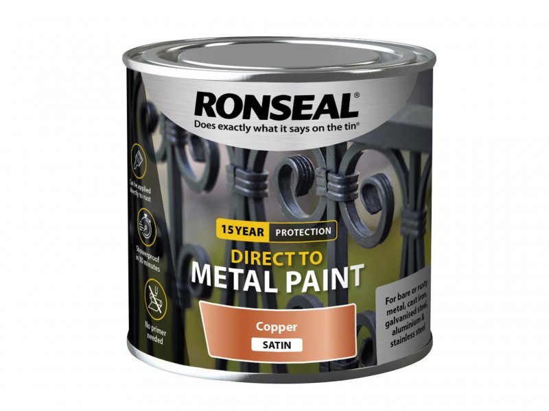 Ronseal Direct to Metal Paint Copper Satin 250ml Main Image