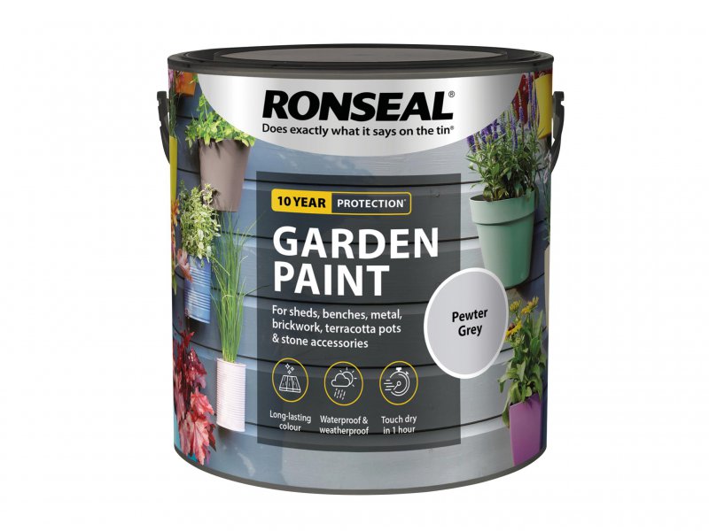 Ronseal Garden Paint Pewter Grey 2.5 litre Main Image