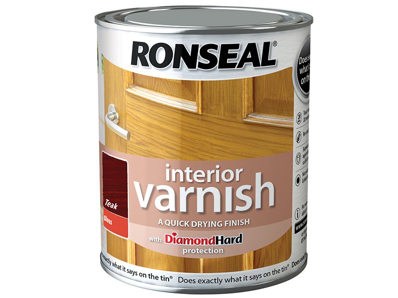 Ronseal Interior Varnish Quick Dry Gloss Teak 250ml Main Image