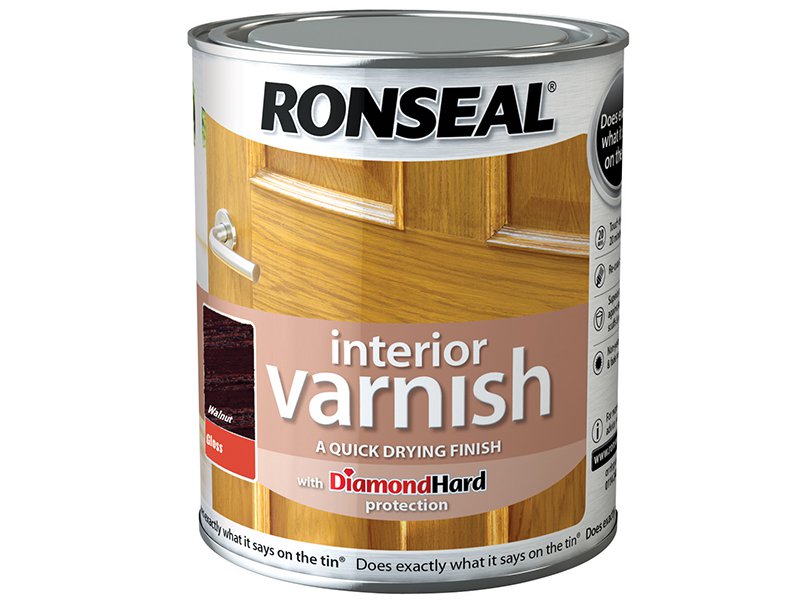 Ronseal Interior Varnish Quick Dry Gloss Walnut 250ml Main Image