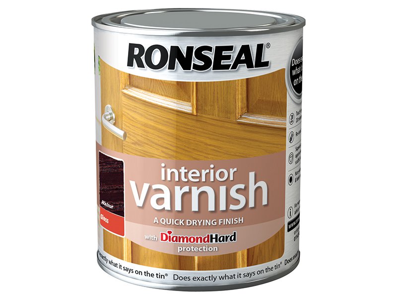 Ronseal Interior Varnish Quick Dry Gloss Walnut 750ml Main Image