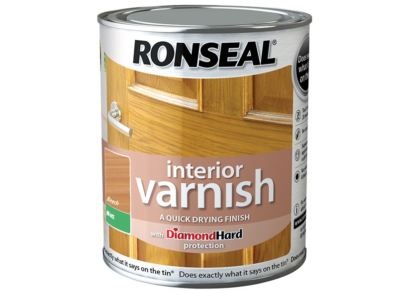 Ronseal Interior Varnish Quick Dry Matt Beech 250ml Main Image