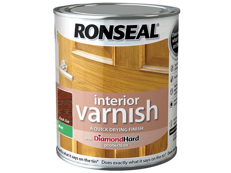 Ronseal Interior Varnish Quick Dry Matt Dark Oak 750ml Main Image
