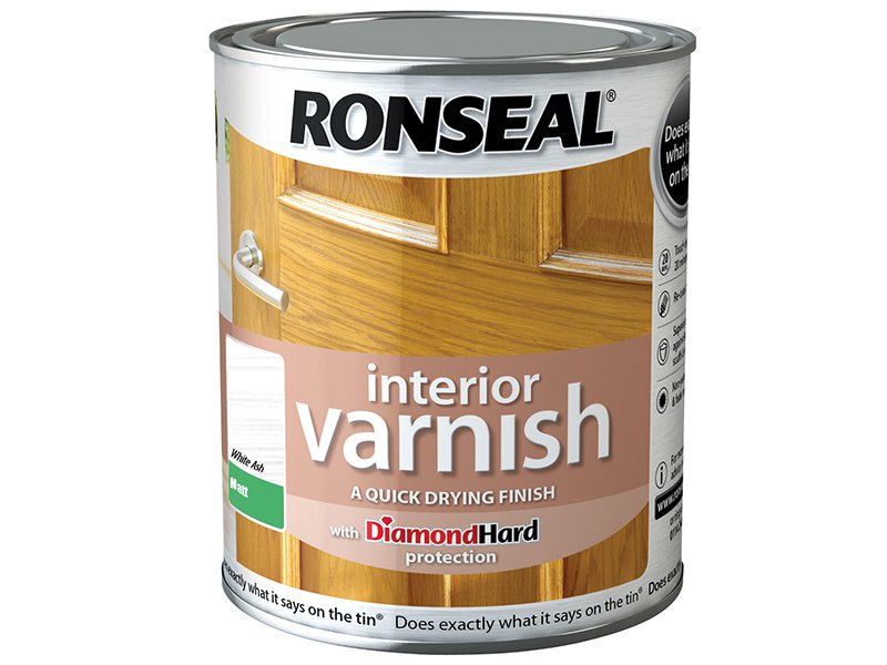 Ronseal Interior Varnish Quick Dry Matt White Ash 750ml Main Image