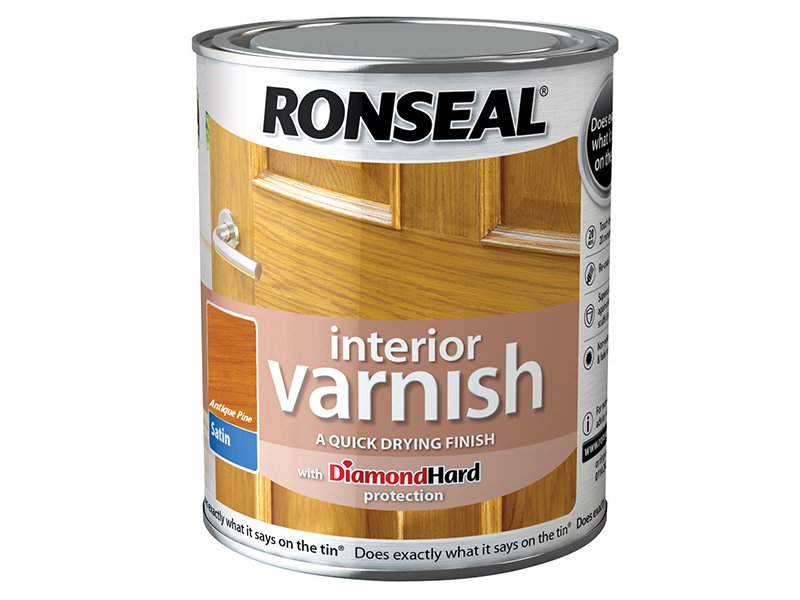 Ronseal Interior Varnish Quick Dry Satin Antique Pine 750ml Main Image