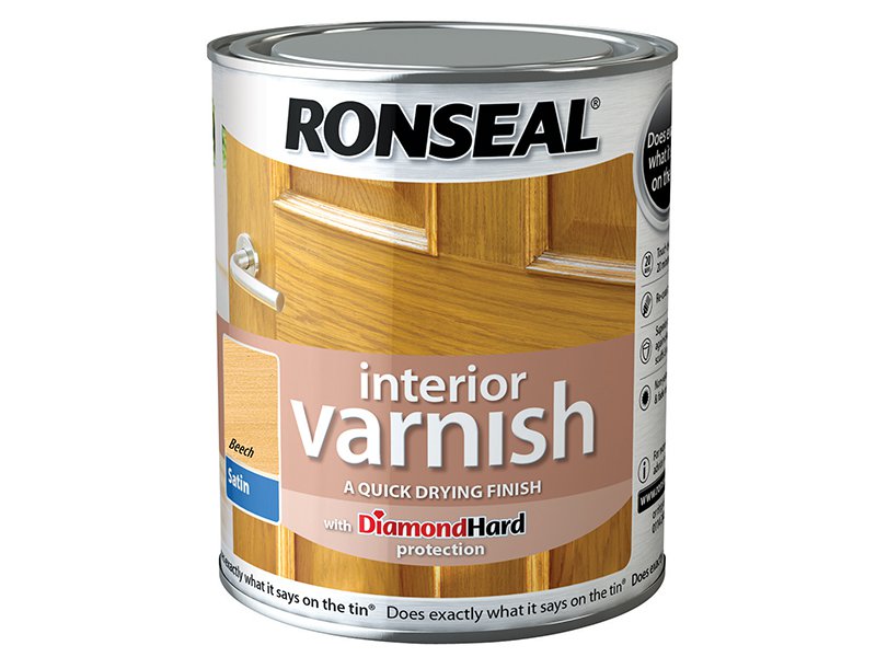 Ronseal Interior Varnish Quick Dry Satin Beech 250ml Main Image