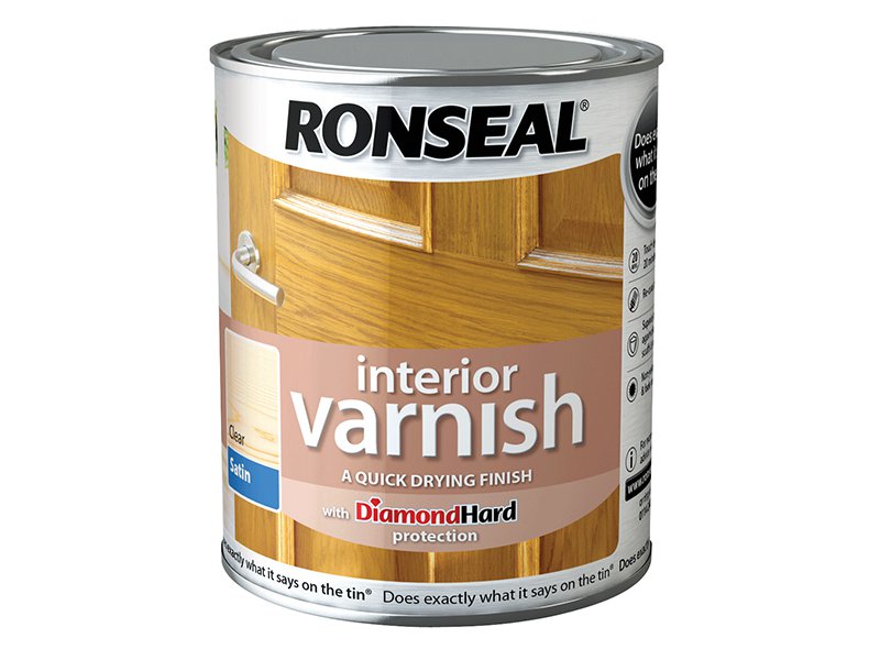 Ronseal Interior Varnish Quick Dry Satin Clear 750ml Main Image