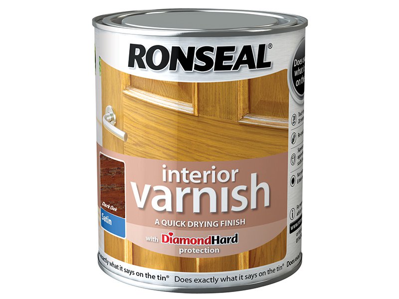 Ronseal Interior Varnish Quick Dry Satin Dark Oak 750ml Main Image