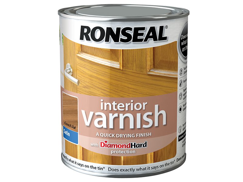 Ronseal Interior Varnish Quick Dry Satin French Oak 750ml Main Image