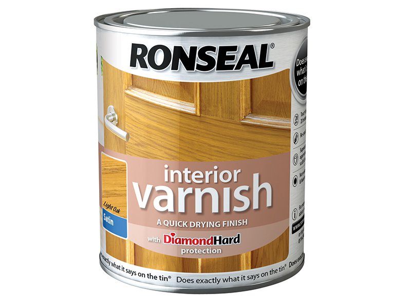 Ronseal Interior Varnish Quick Dry Satin Light Oak 250ml Main Image