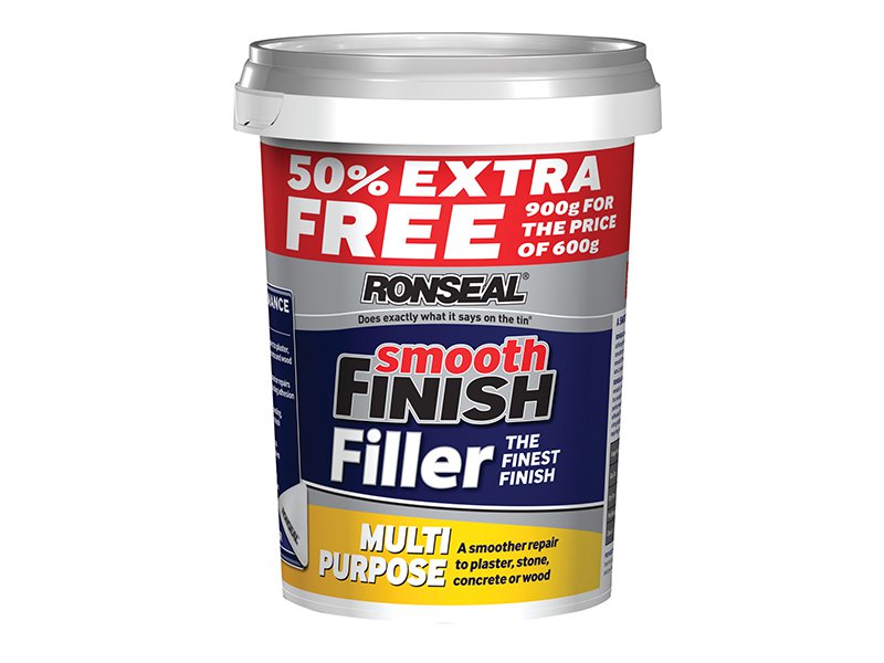 Ronseal Smooth Finish Multi Purpose Interior Wall Filler Ready Mixed 600g +50%