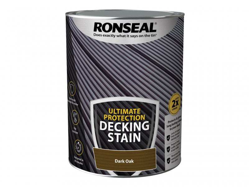 Ronseal Ultimate Protection Decking Stain Dark Oak 5 litre Main Image