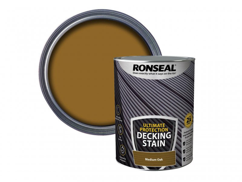 Ronseal Ultimate Protection Decking Stain Medium Oak 5 litre Main Image