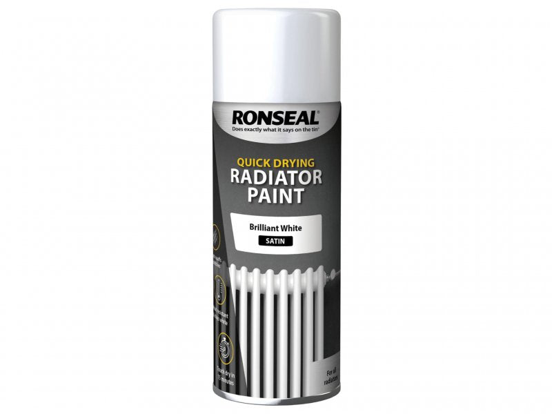 Ronseal One Coat Radiator Spray White Satin 400ml