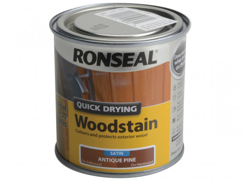 Ronseal Quick Drying Woodstain Satin Antique Pine 250ml