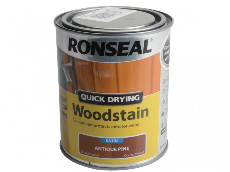 Ronseal Quick Drying Woodstain Satin Antique Pine 750ml