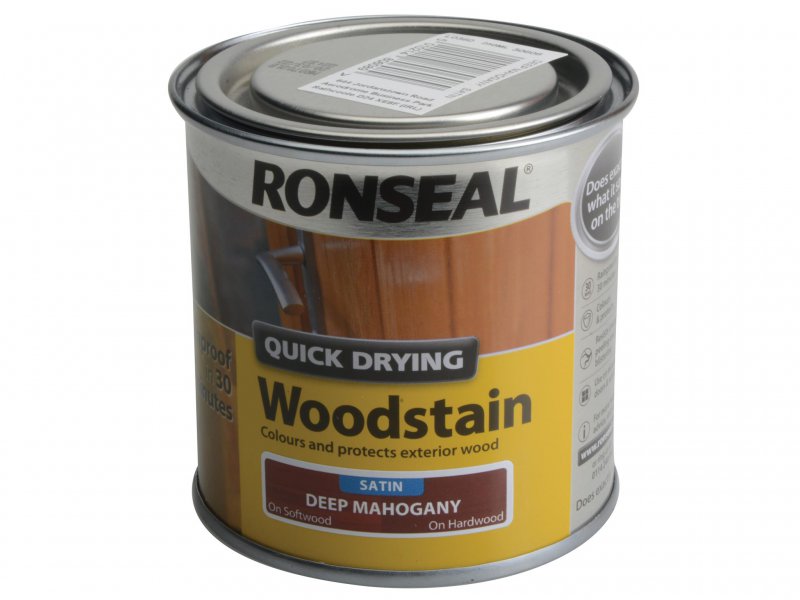 Ronseal Quick Drying Woodstain Satin Deep Mahogany 250ml