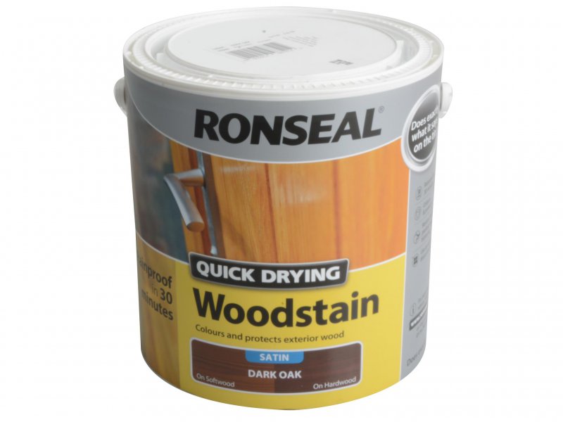 Ronseal Quick Drying Woodstain Satin Dark Oak 2.5 Litre