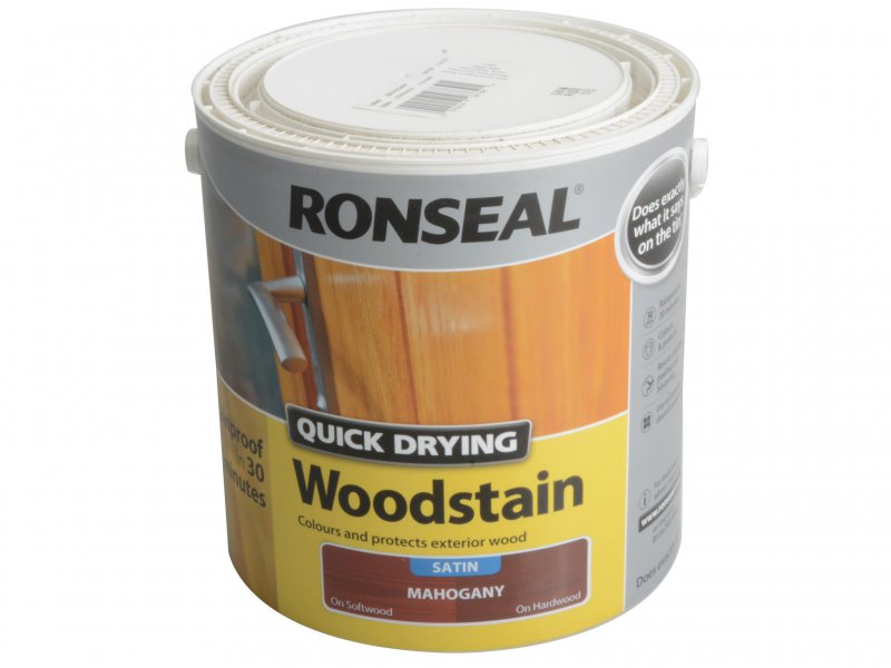 Ronseal Quick Drying Woodstain Satin Mahogany 2.5 Litre