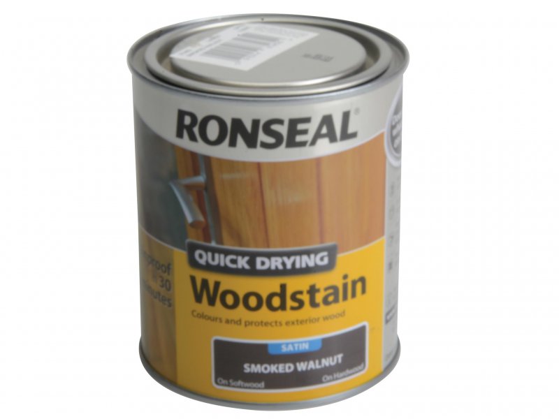 Ronseal Quick Drying Woodstain Satin Smoked Walnut 750ml