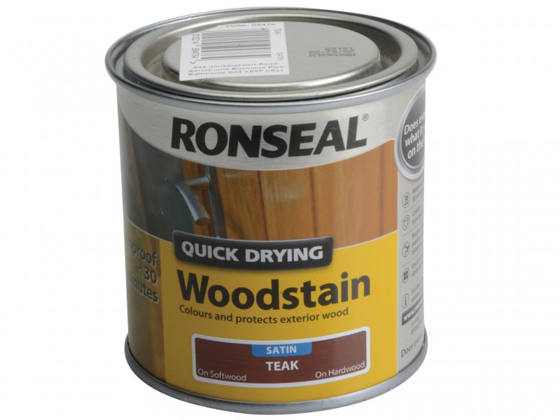 Ronseal Quick Drying WoodstainSatin Teak 250ml