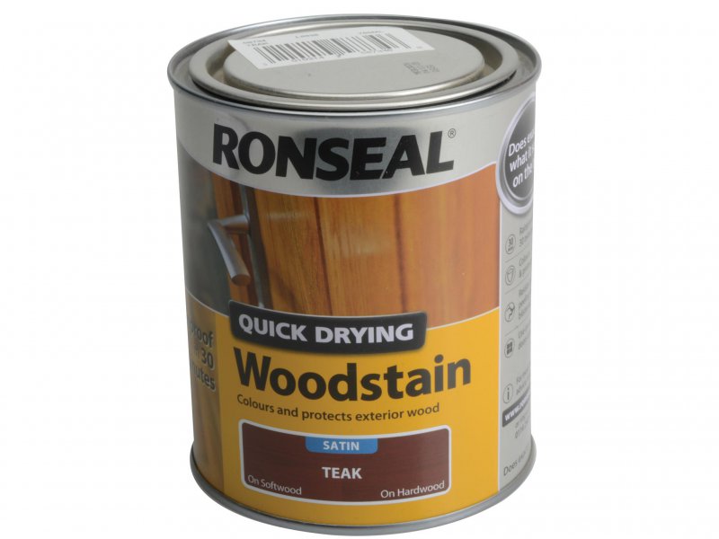 Ronseal Quick Drying Woodstain Satin Teak 750ml