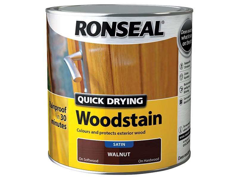 Ronseal Quick Drying Woodstain Satin Walnut 250ml