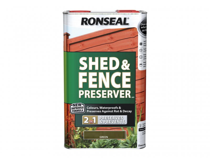 Ronseal Shed & Fence Preserver Green 5 Litre