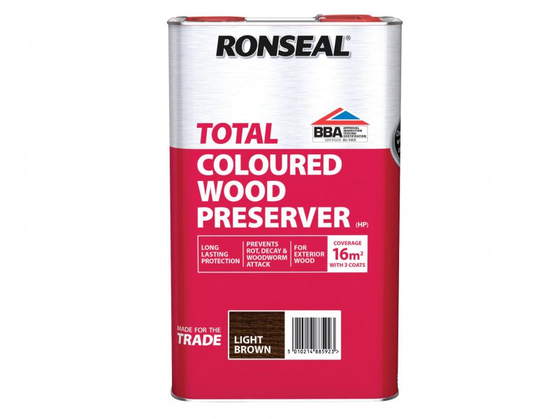 Ronseal Trade Total Wood Preserver Light Brown 5 litre Main Image