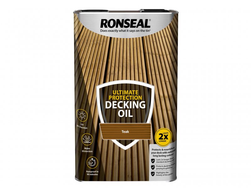 Ronseal Ultimate Protection Decking Stain Teak 5 Litre Main Image