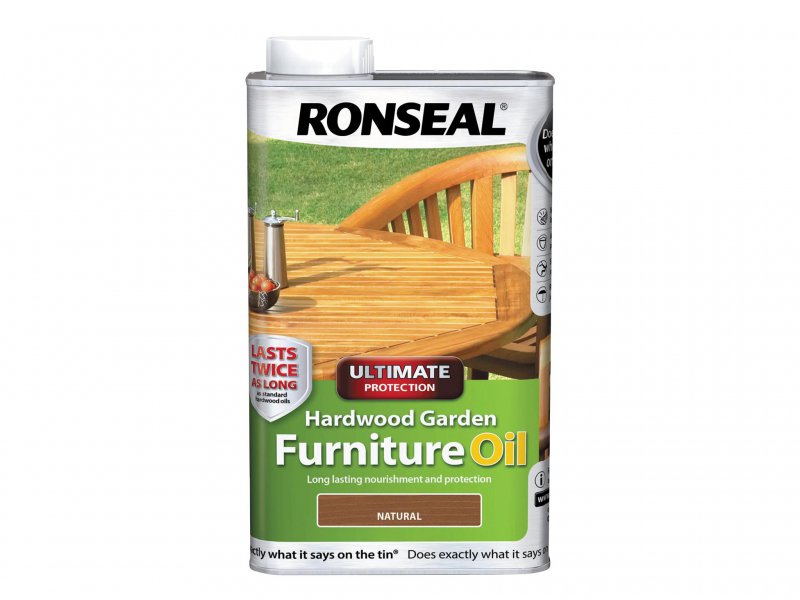 Ronseal Ultimate Protection Hardwood Garden Furniture Oil Natural 1 litre Main Image