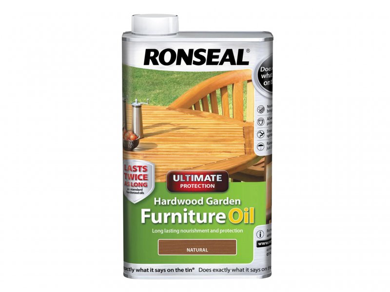 Ronseal Ultimate Protection Hardwood Garden Furniture Oil Natural Clear 500ml Main Image