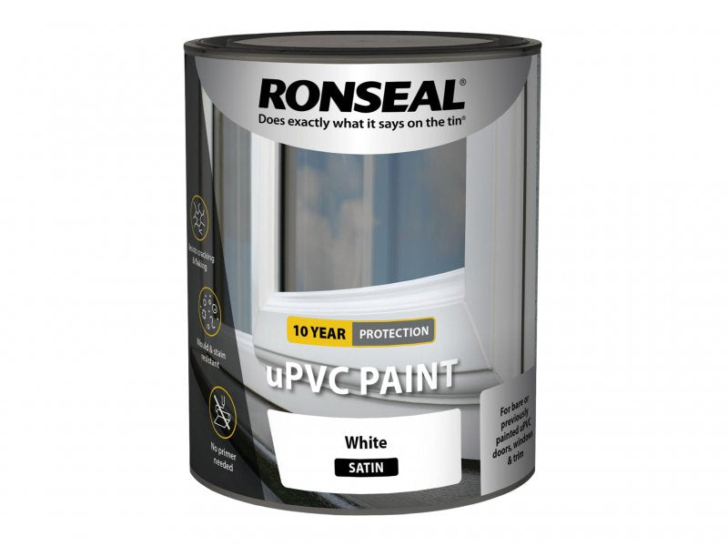 Ronseal uPVC Paint White Satin 750ml Main Image