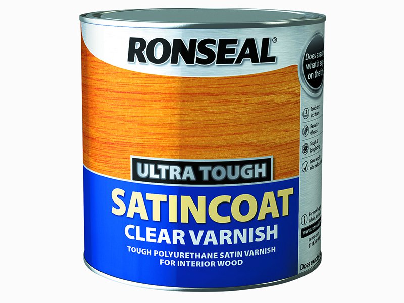 Ronseal Ultra Tough Internal Clear Satincoat Varnish 2.5 Litre Main Image