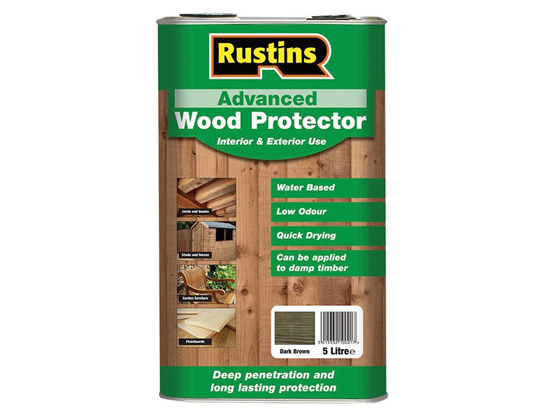 Rustins Advanced Wood Preserver Dark Brown 5 Litre Main Image
