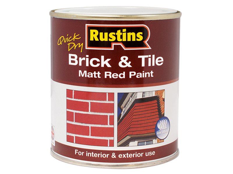 Rustins Quick Dry Brick & Tile Paint Matt Red 500ml Main Image