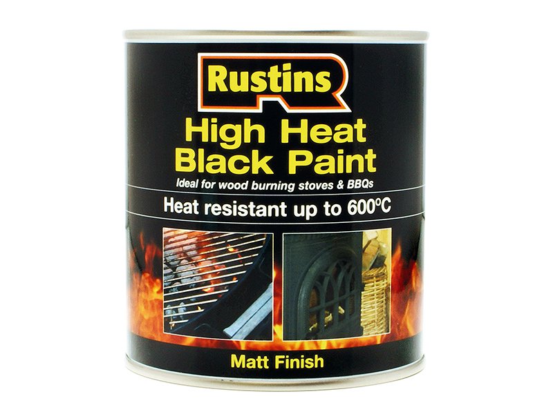 Rustins High Heat Black Paint 600C 500 ml Main Image