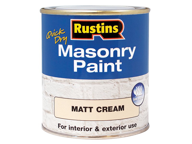 Rustins Quick Dry Masonry Paint Cream 500ml Main Image