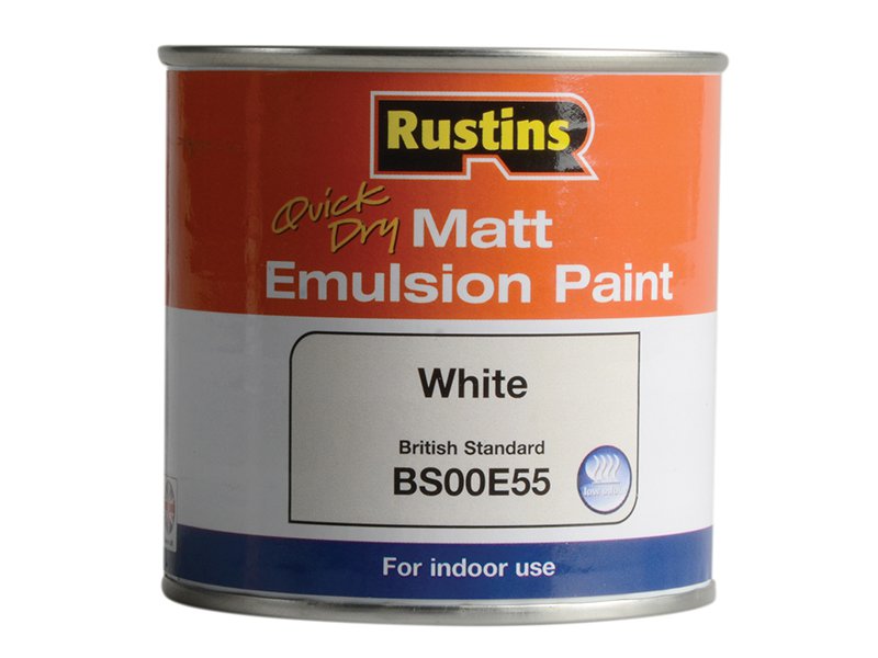 Rustins Quick Dry Matt Emulsion Paint White 250ml Main Image